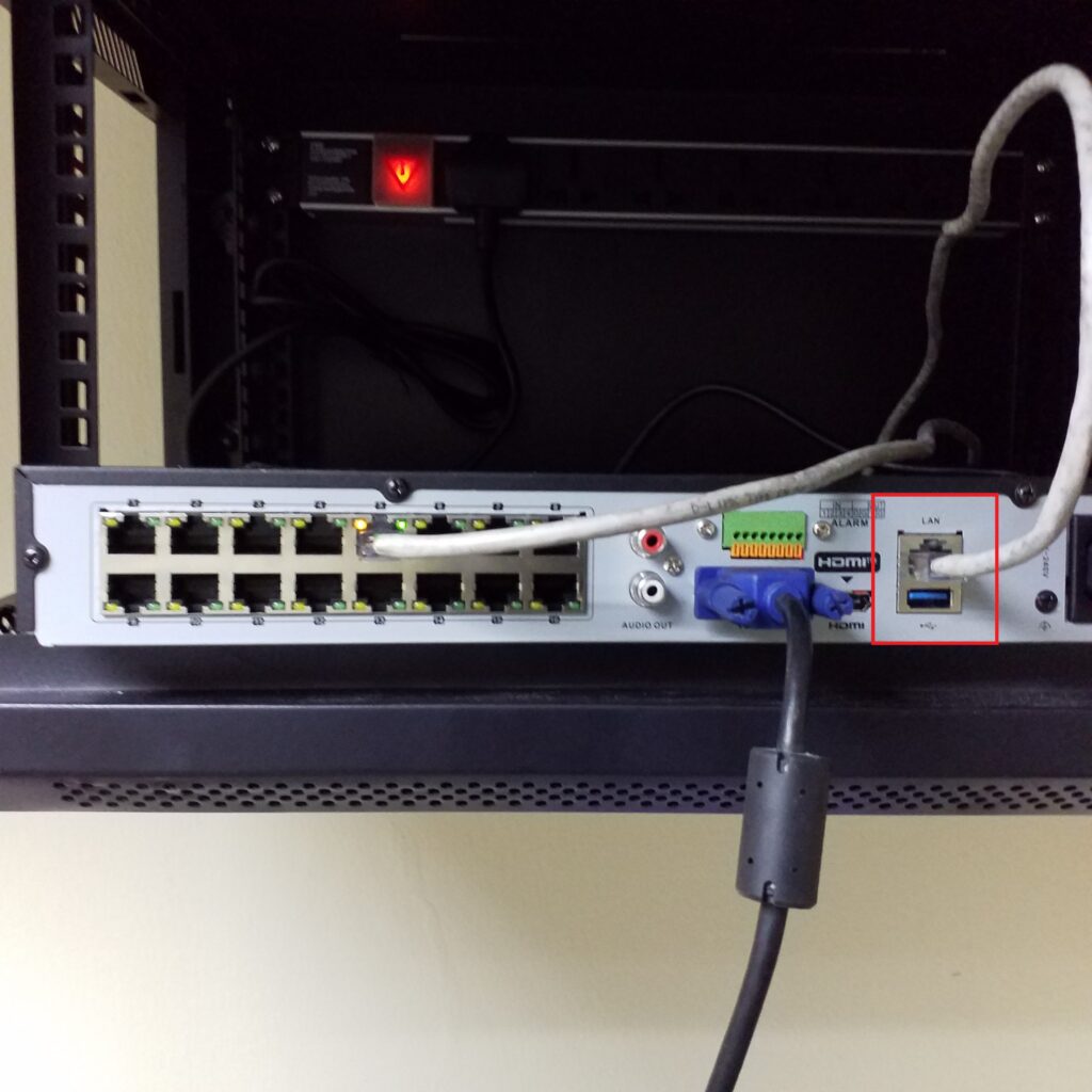 LAN connection to the corporate network 